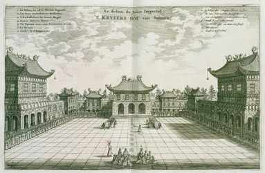 Dentro del Palacio Imperial, de un relato de una Embajada Holandesa a China, 1665